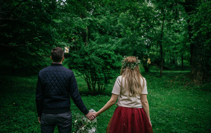 Hold hands and walk