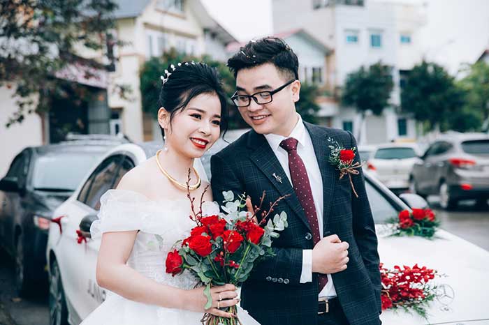 Bride and Groom's car