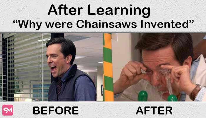 Why were chainsaws invented meme | washing eyes after searching on Google