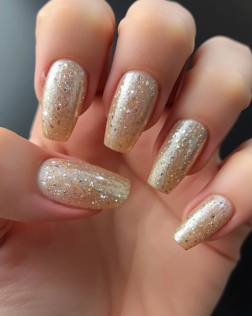 Champagne Shimmer Nails