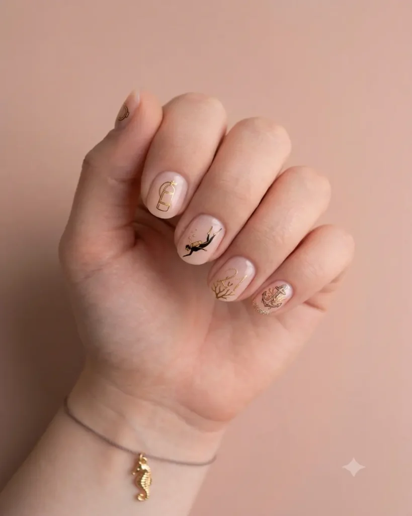Classy Short 21st Birthday Nails