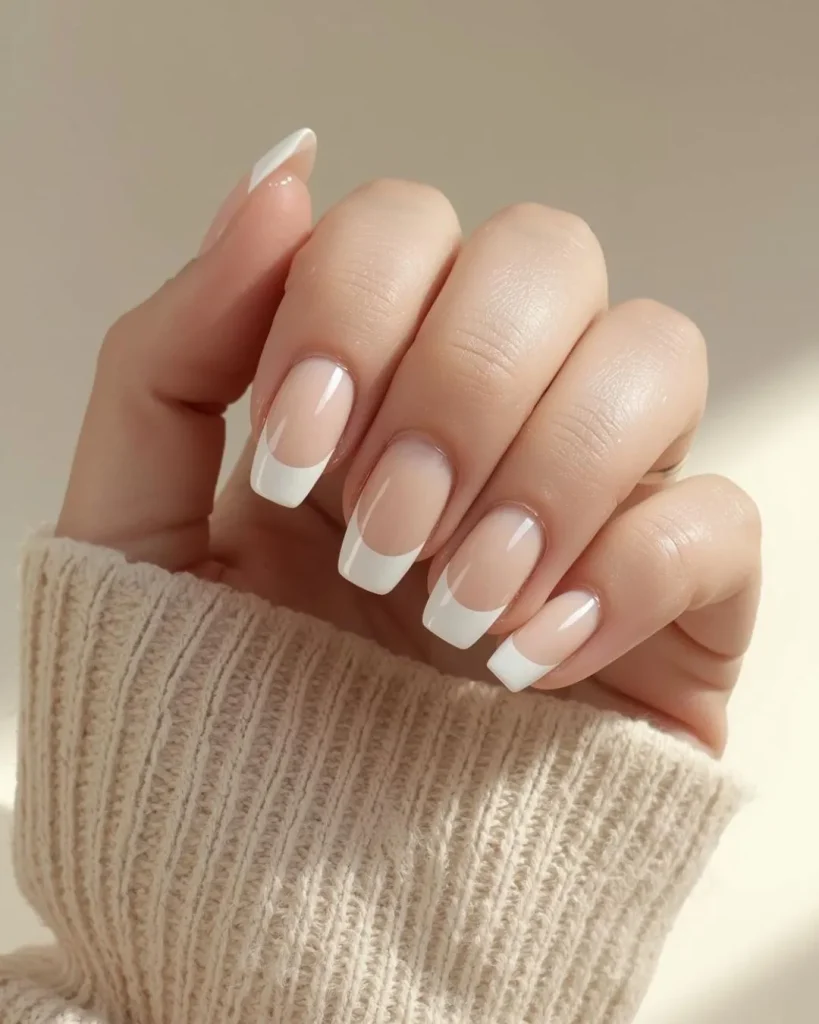 Milky White French Tip Nails