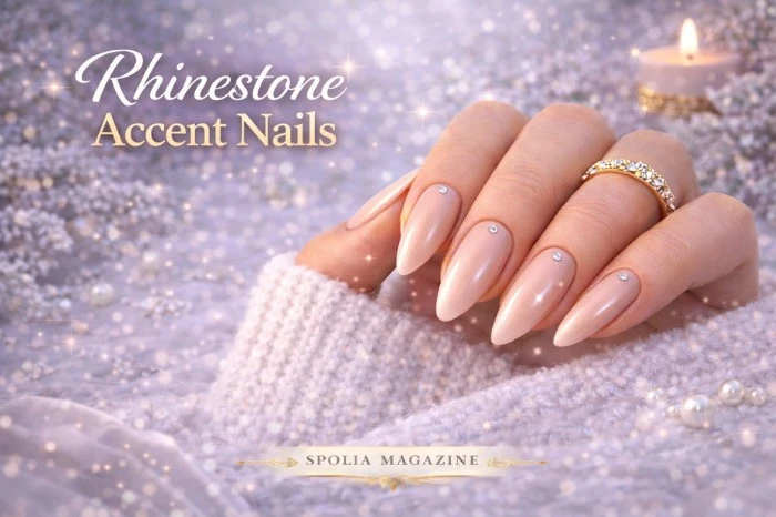 Rhinestone Accent Nails