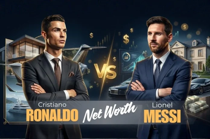 Cristiano Ronaldo vs Lionel Messi Net Worth (1) Cristiano Ronaldo vs Lionel Messi net worth 2026 comparison showing salary, endorsements and business assets