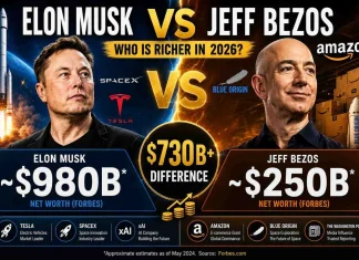 Elon Musk vs Jeff Bezos in 2026: Net Worth, Power and Space Race Compared elon musk vs jeff bezos