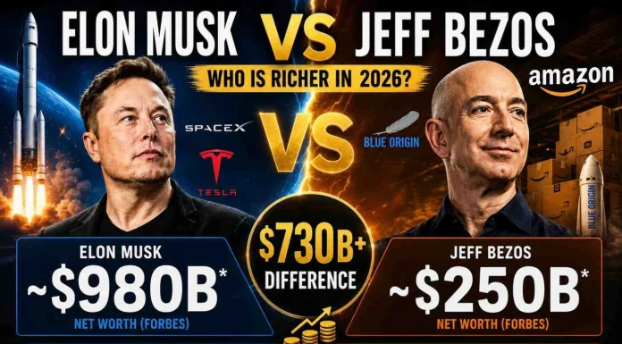 Elon Musk vs Jeff Bezos in 2026: Net Worth, Power and Space Race Compared elon musk vs jeff bezos