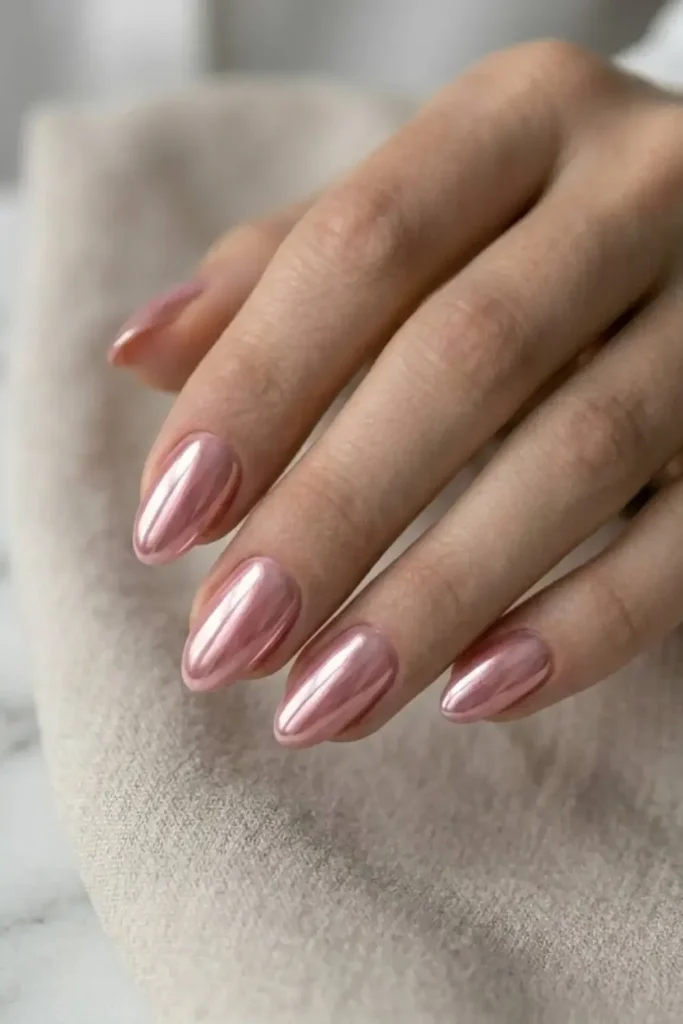 Pink Chrome Nail