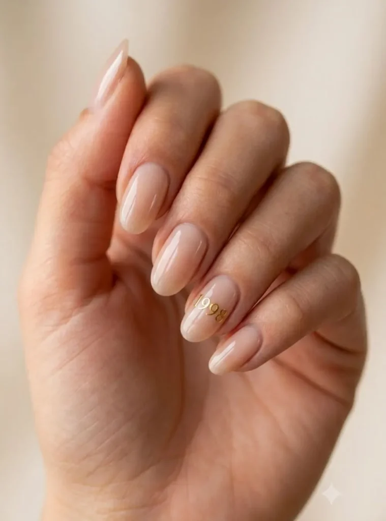 Glitter French tip birthday nails