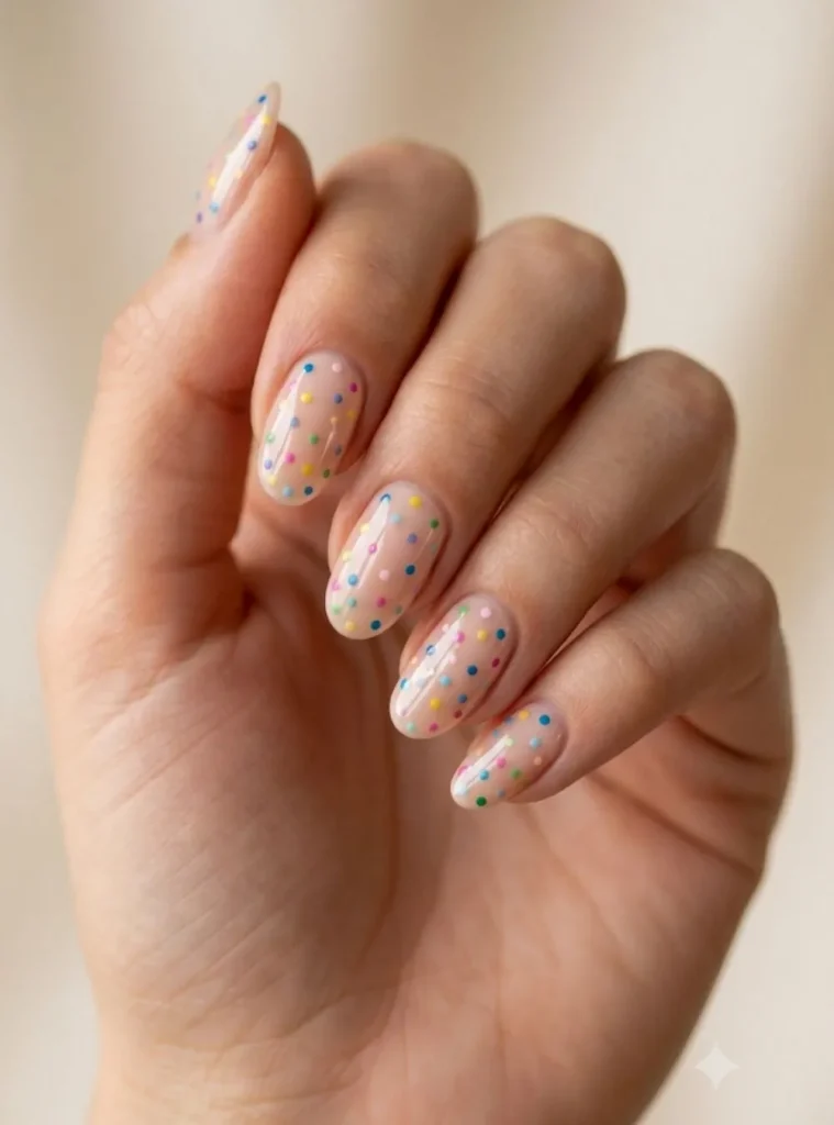 Pink chrome birthday nails design
