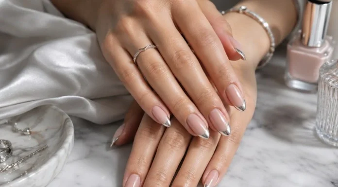 Silver French Tip Nail Ideas