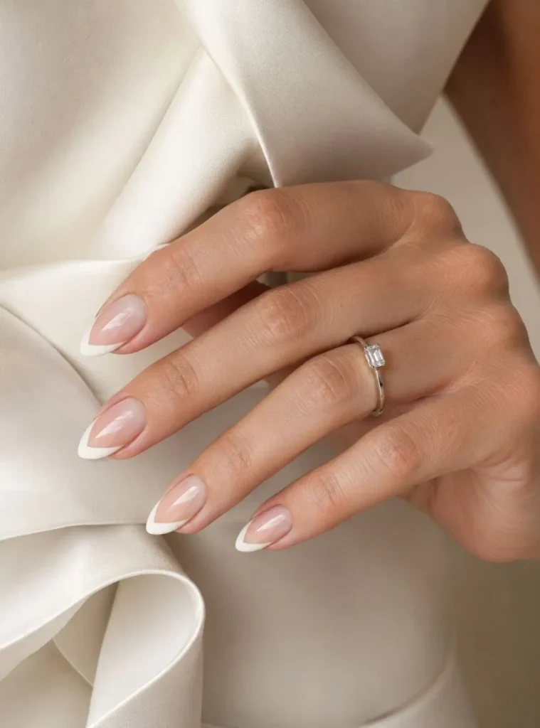 V-Shaped White French Tips